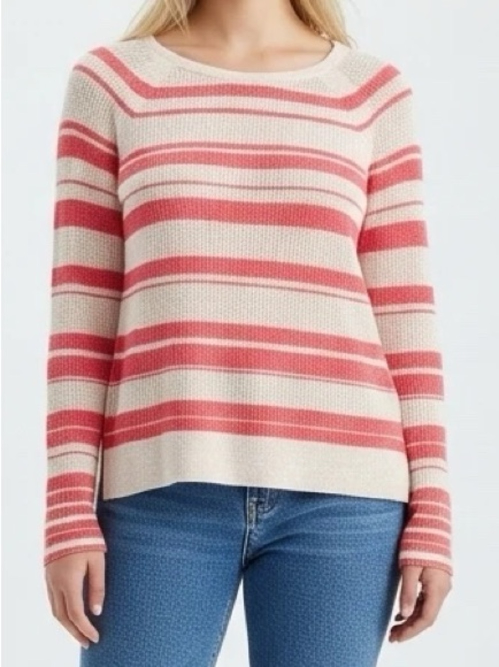 Sanctuary Coral Striped Sweater